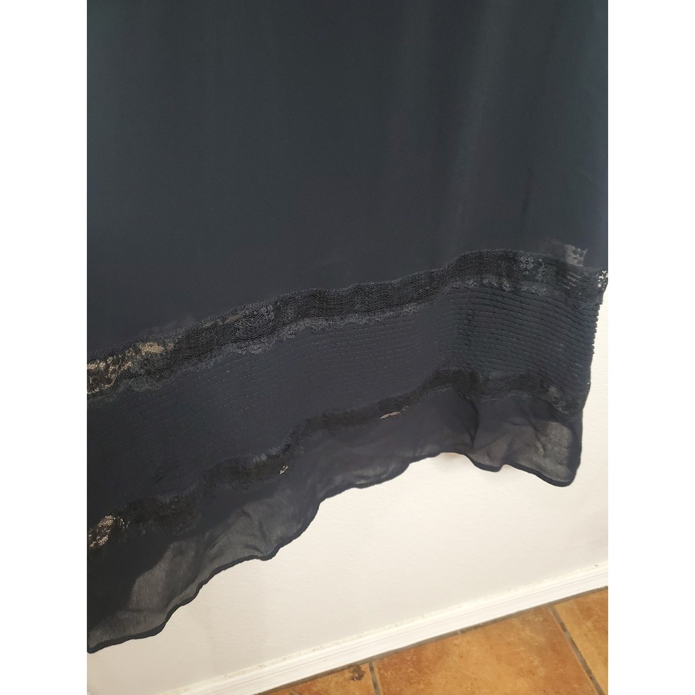 Reformation Ronan Midi Dress Black Lace Trim Smocked Back Size 2 - Picture 10 of 14